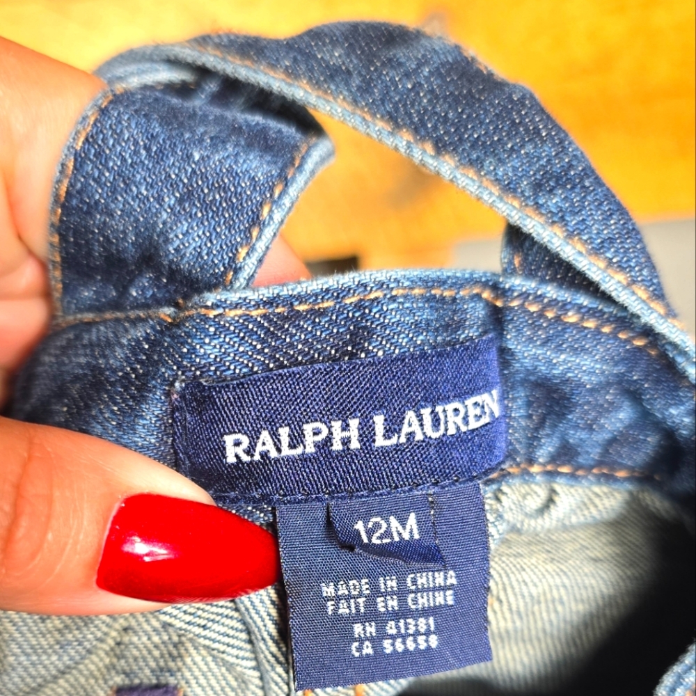 Ralph Lauren denim overall skirt Size:12M color:Blue - Picture 4 of 4